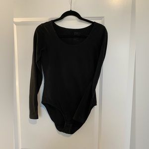 Pact black long-sleeve bodysuit